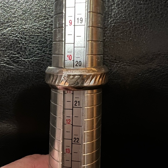 Emporio Armani Men's Sterling Silver Band Ring, Size 10.75 - Picture 4 of 5